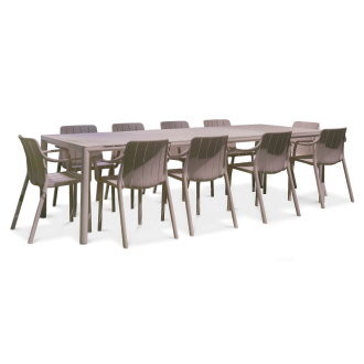 Zestaw tarasowy Nardi TIBERINA/TEVERE 10+1 z rozkładanym stołem 210-275 cm, Tortora miniatura