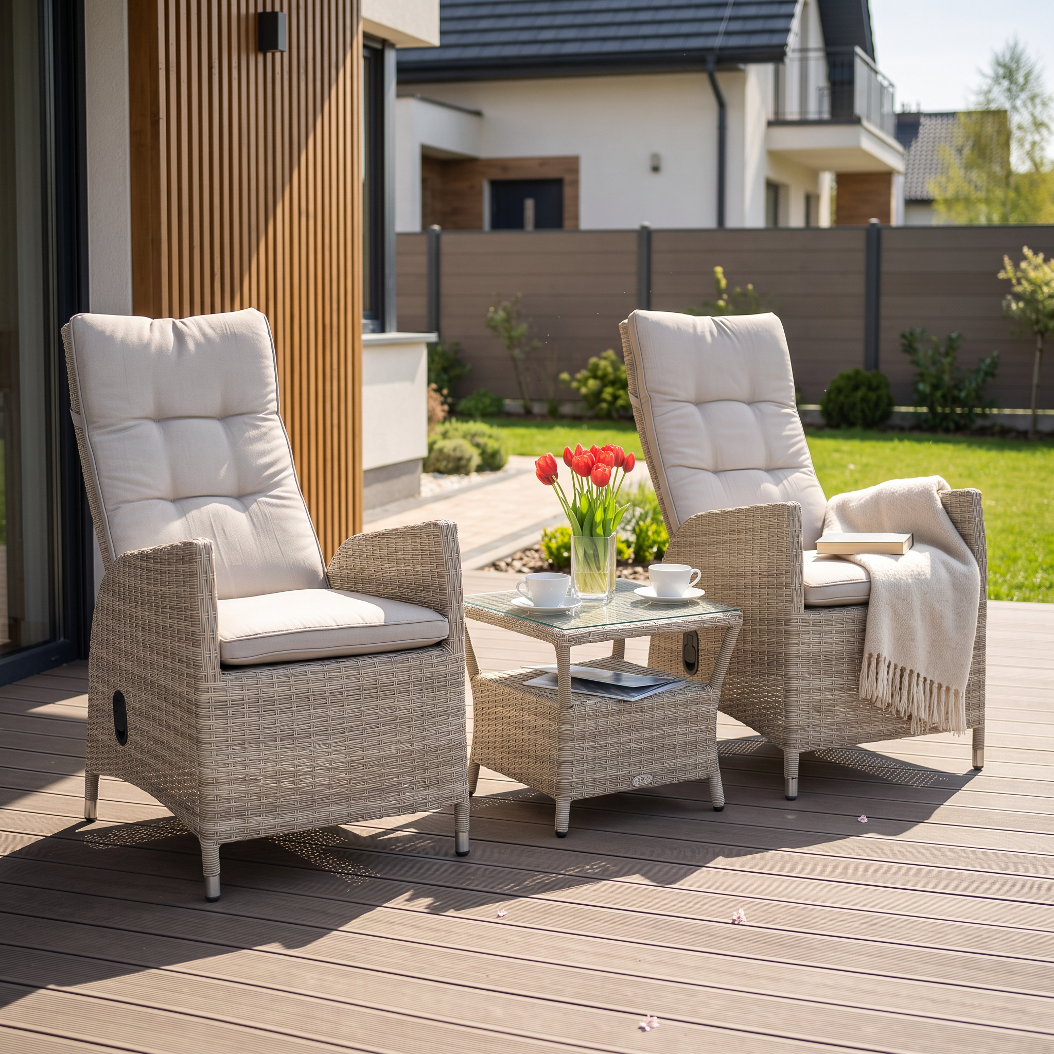 Zestaw wypoczynkowy MALTA DUO Beige &mdash; aranżacja