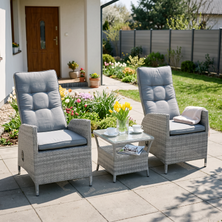 Zestaw wypoczynkowy MALTA DUO Stone Grey — aranżacja
