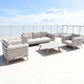 meble wypoczynkowe radisson caffe beige furrore aranżacja patio sofa i fotele