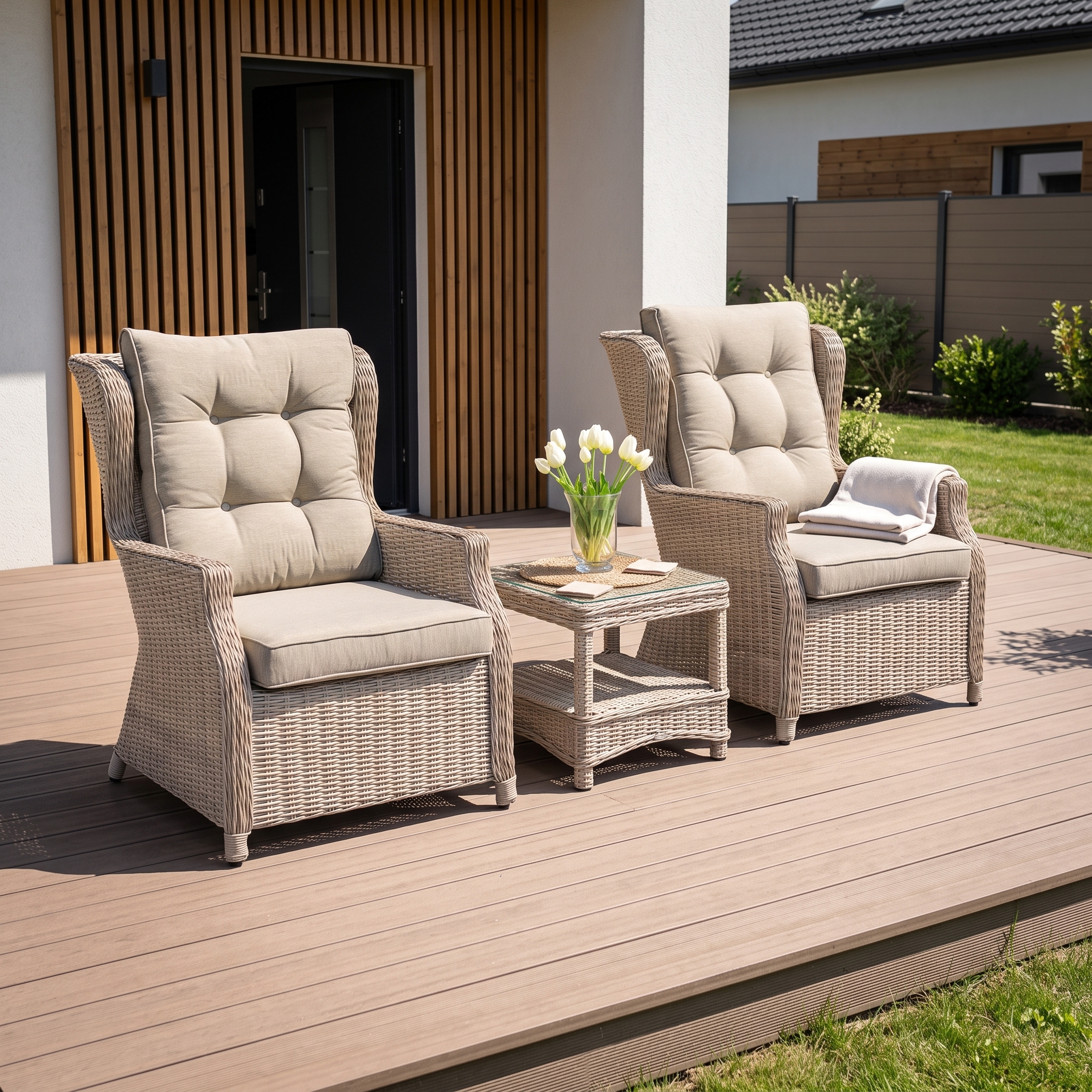 Zestaw wypoczynkowy TRIVENTO DUO Beige &mdash; aranżacja