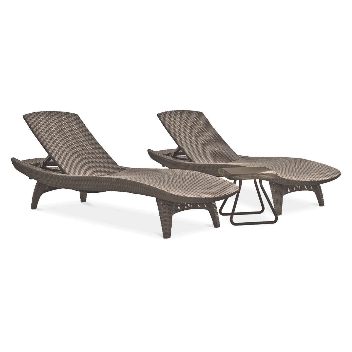 Zestaw leżaków ogrodowych PACIFIC 2 szt. + Stolik Cappuccino - Keter