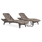 Zestaw leżaków ogrodowych PACIFIC 2 szt. + Stolik Cappuccino - Keter