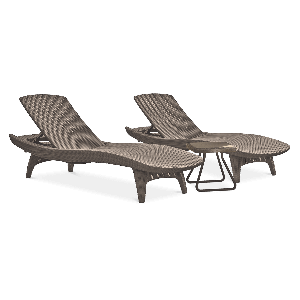 Zestaw leżaków ogrodowych PACIFIC 2 szt. + Stolik Cappuccino - Keter