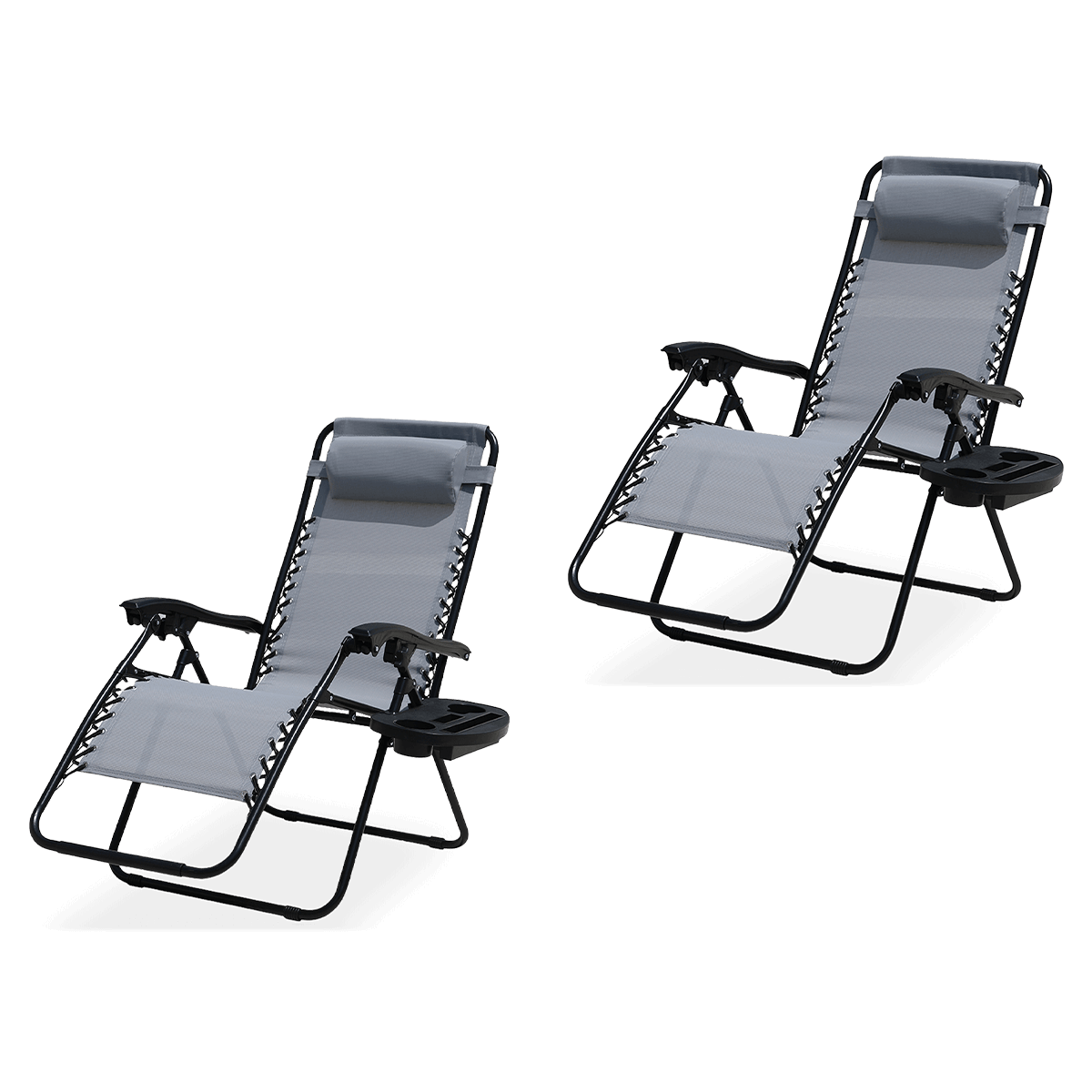 Zestaw leżaków składanych na ogród - LAGUNA Light Grey 2szt. -  Focus Garden