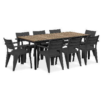 Zestaw jadalniany ogrodowy JULIE/PORTO 200 w odcieniach grafitu