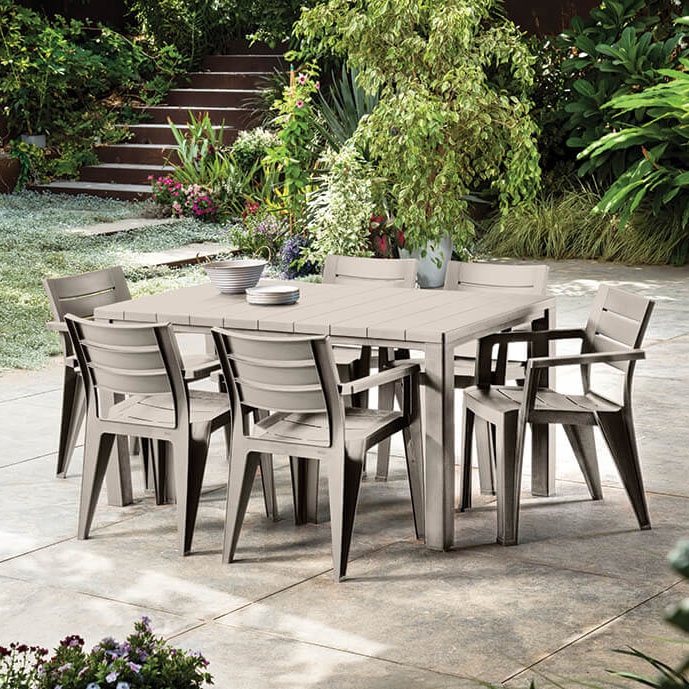 Zestaw jadalniany ogrodowy dla sześciu osób - JULIE 6+1 Cappuccino - Keter