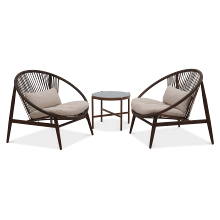 Komplet mebli technorattanowych Galla Brown