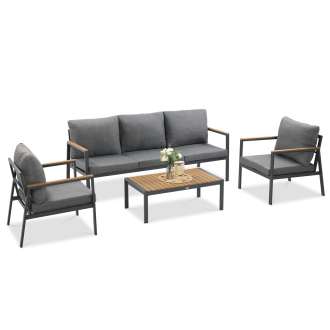 Zestaw mebli ogrodowych EDISON CAFFE Dark Grey - Bjørkka