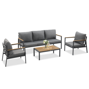 Zestaw mebli ogrodowych EDISON CAFFE Dark Grey - Focus Garden