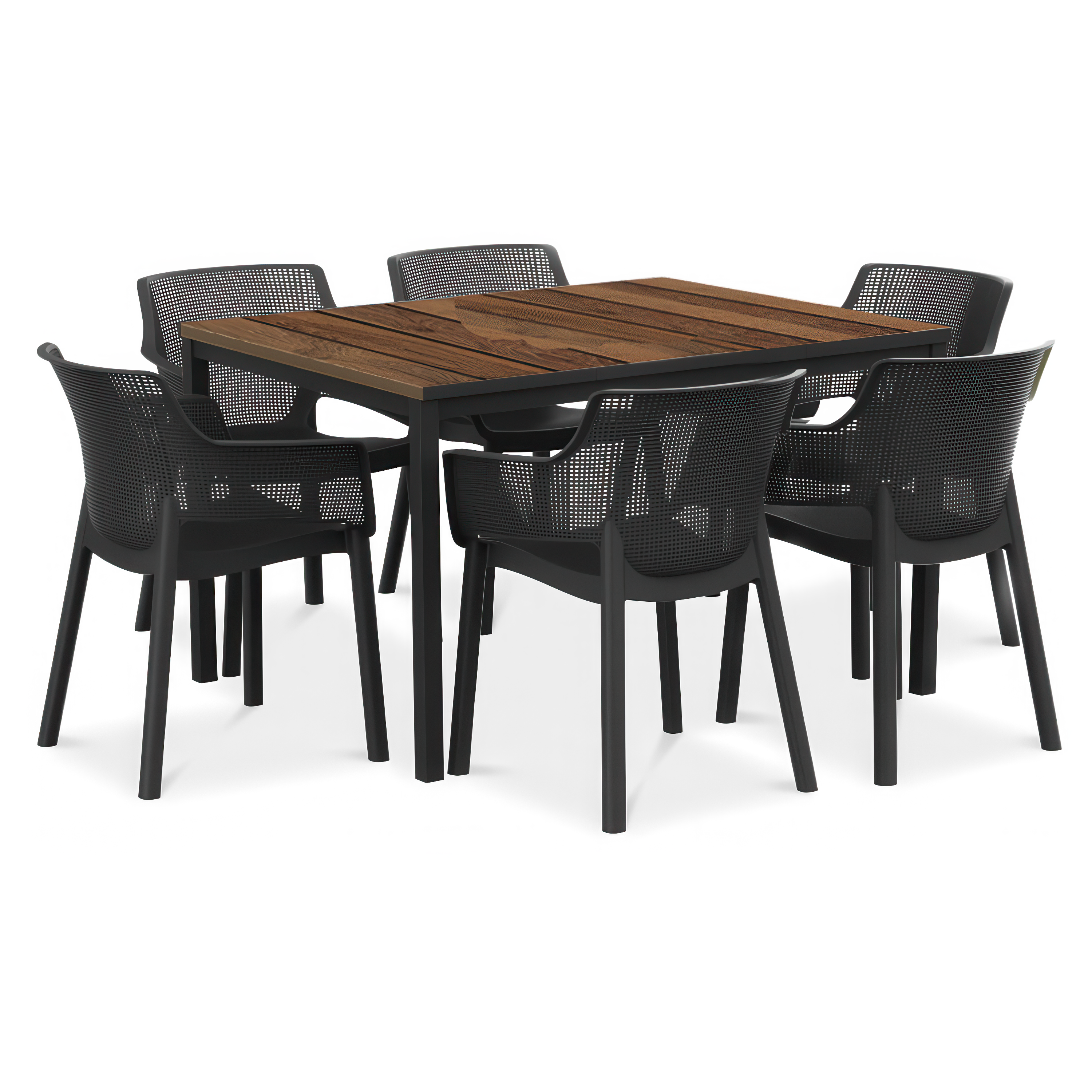 Zestaw ogrodowy ELISA/PORTO 160 cm Graphite Walnut Black Steel - Keter