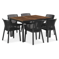 Zestaw ogrodowy ELISA/PORTO 160 cm Graphite Walnut Black Steel - Keter