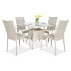 Zestaw ogrodowy technorattan FIESTA/LUGO 4+1 White