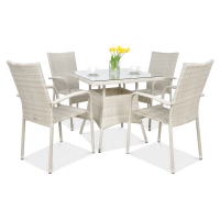 Zestaw ogrodowy technorattan FIESTA/LUGO 4+1 White