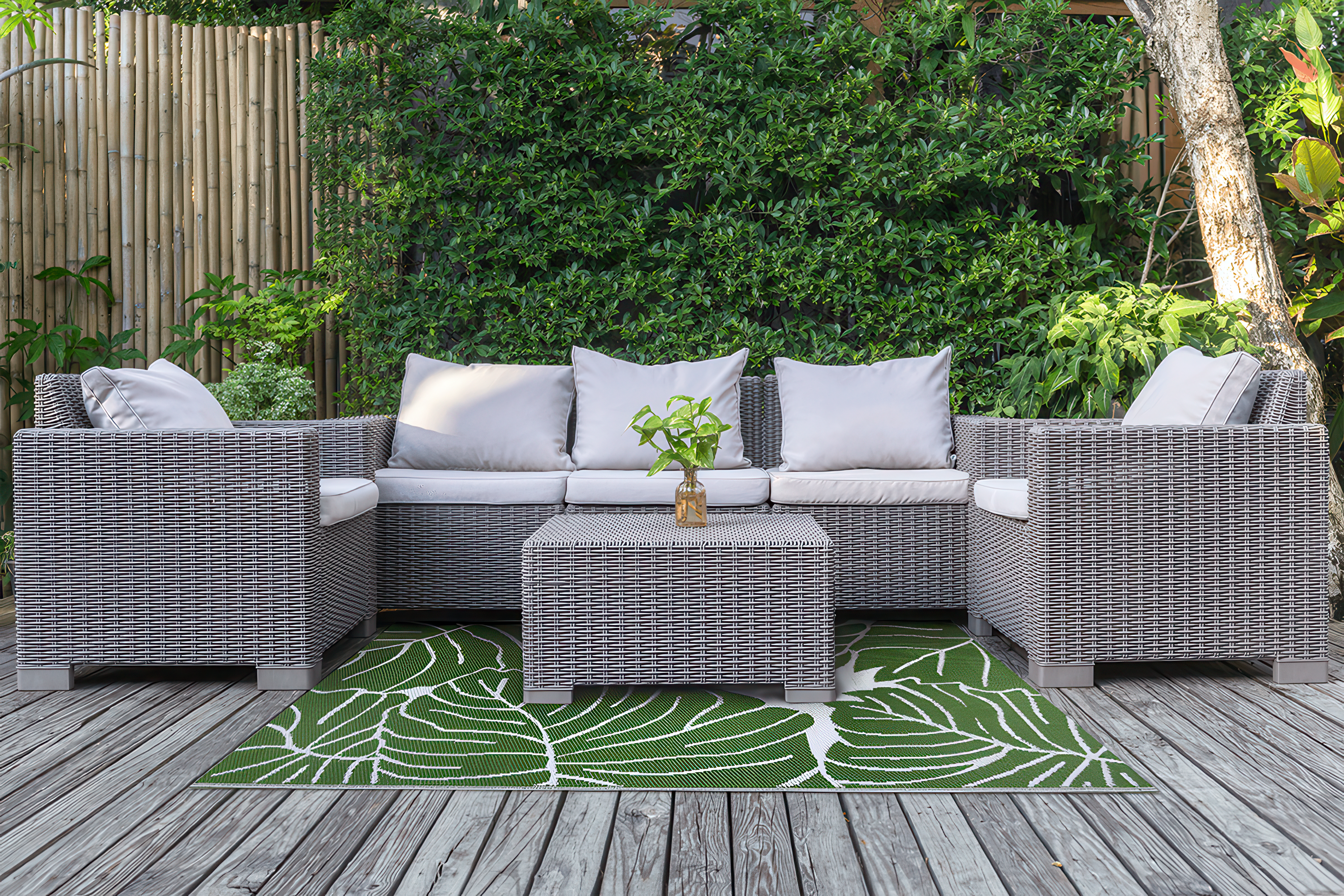 Dywan zewnętrzny na balkon 180x270 Monstera - MOODME