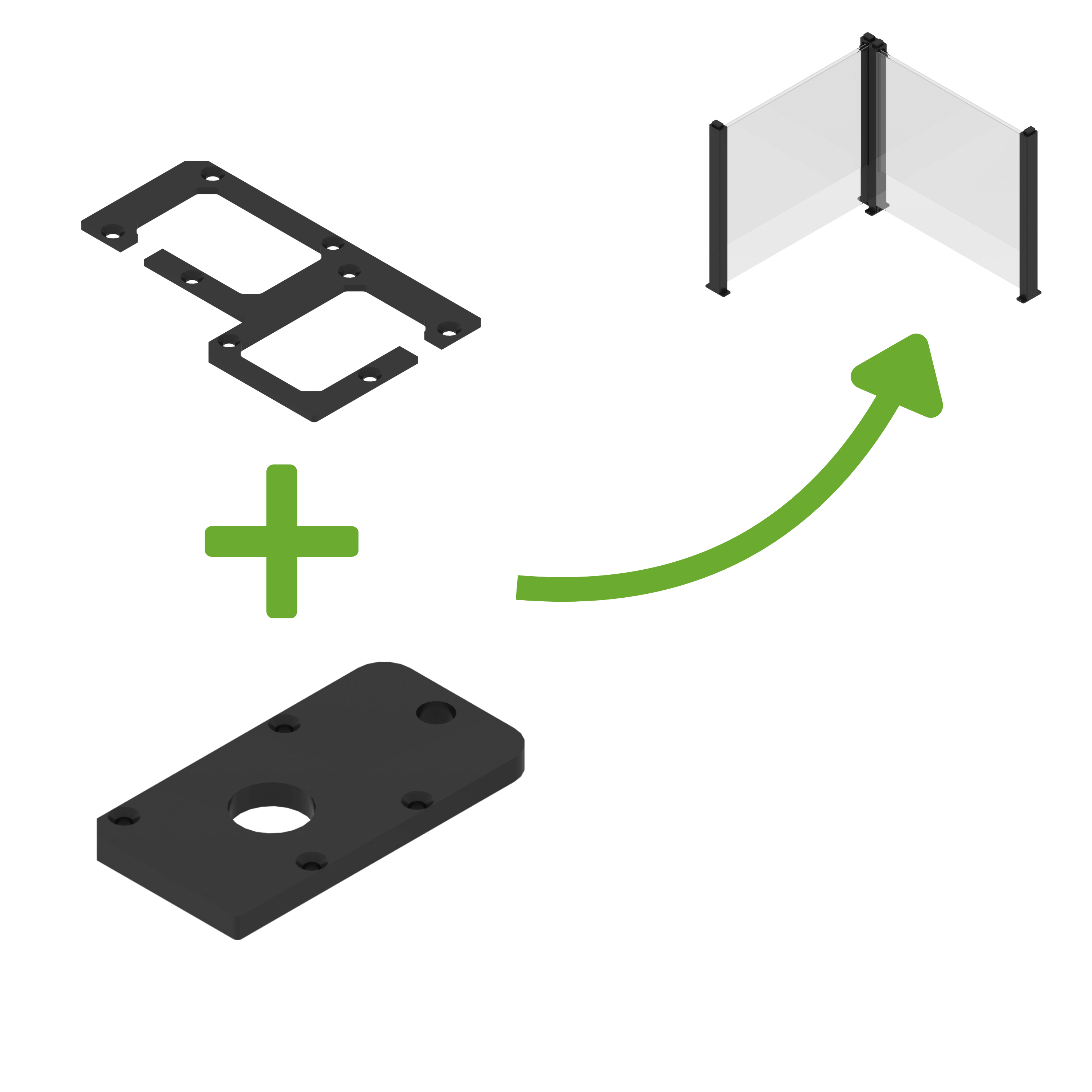 Złącza mocujące narożne do ogrodzenia szklanego (2 szt.) - GUTROOF