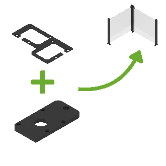 Złącza mocujące narożne do ogrodzenia szklanego (2 szt.) - GUTROOF