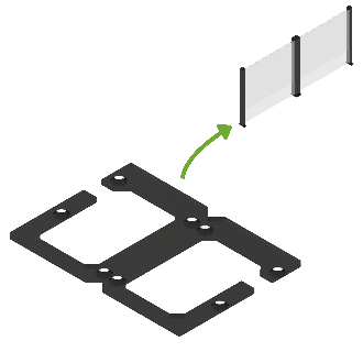 Złącze mocujące równoległe do ogrodzenia szklanego - GUTROOF