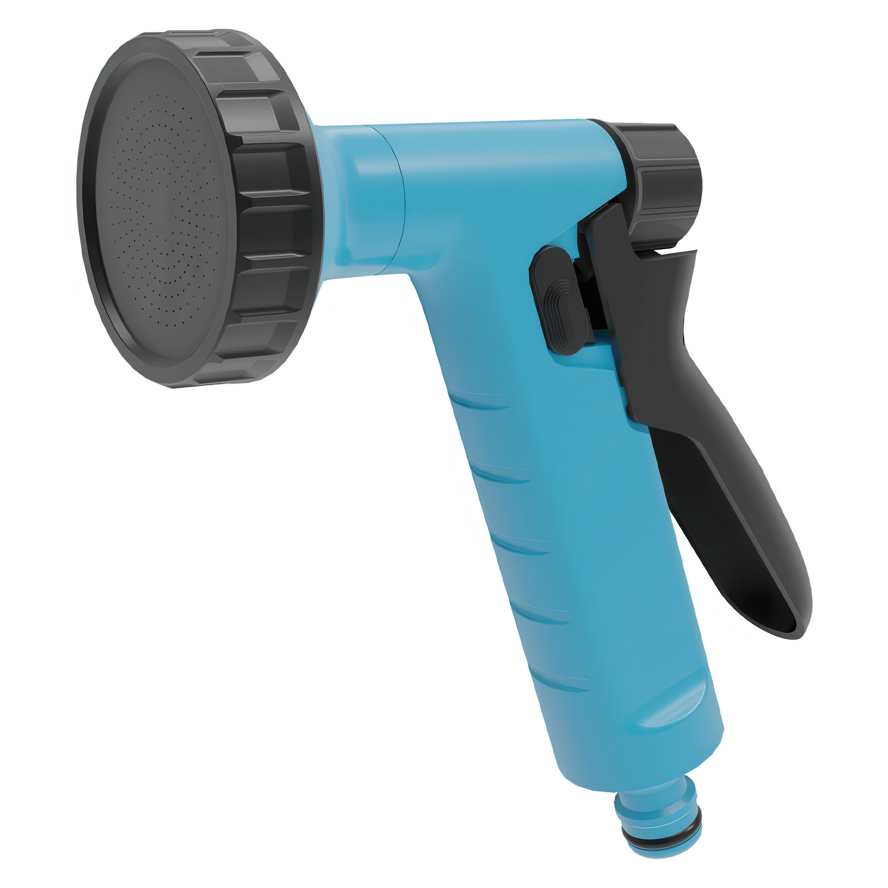 Zraszacz pistoletowy shower basic od firmy cellfast z niebieską rączką i czarną końcówką