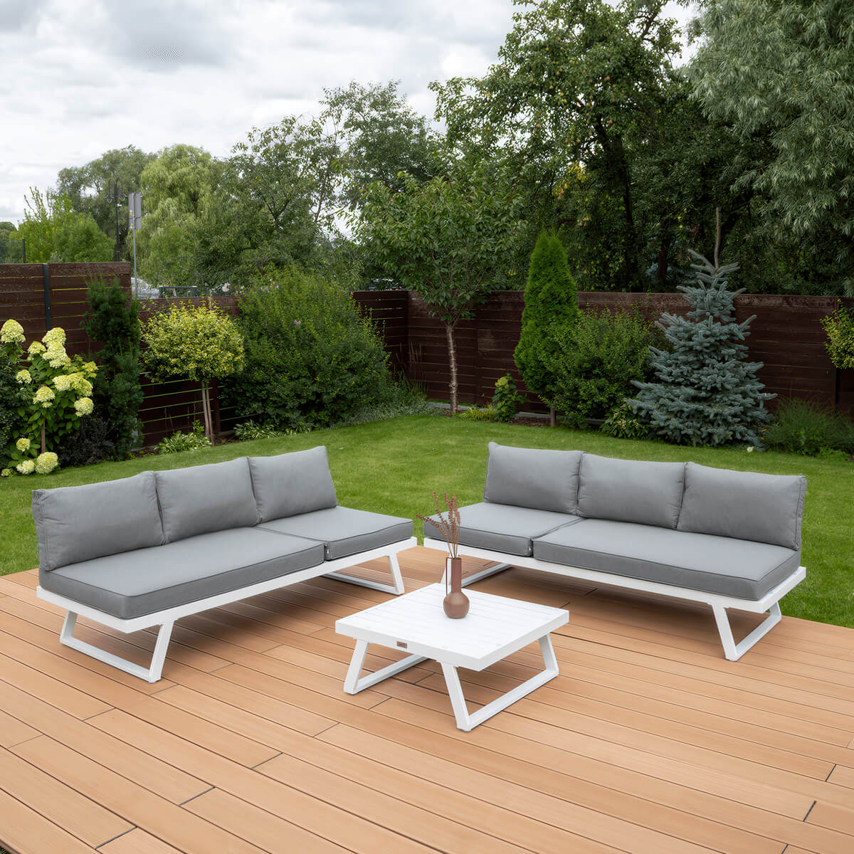 Narożnik modułowy aluminiowy MIDWAY White - Bjørkka