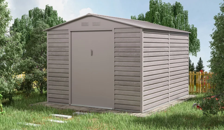 Schowek narzędziowy MONTREAL 277x323cm Light Wood marki Hardmaister w aranżacji ogrodowej