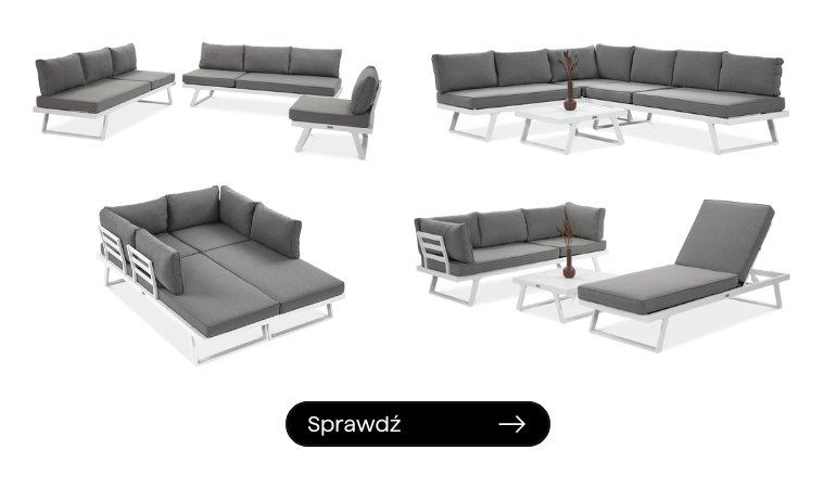 Narożnik modułowy aluminiowy MIDWAY White - FOCUS GARDEN