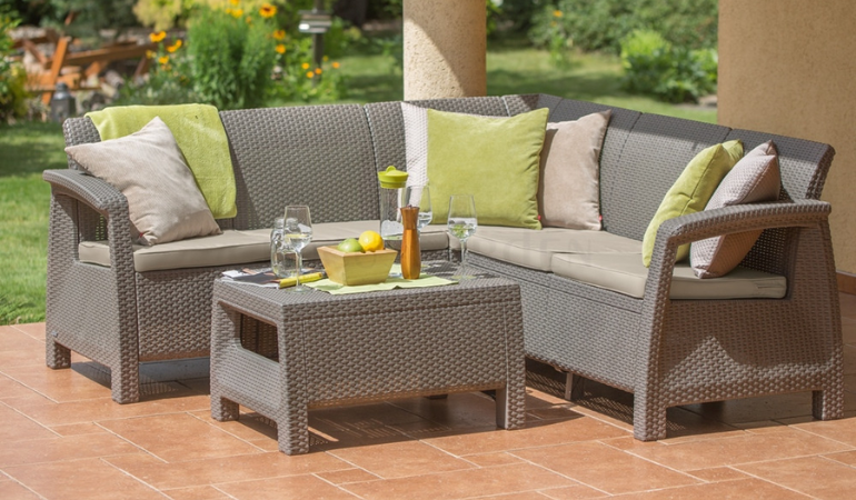 Narożnik ogrodowy CORFU RELAX SET Cappucino