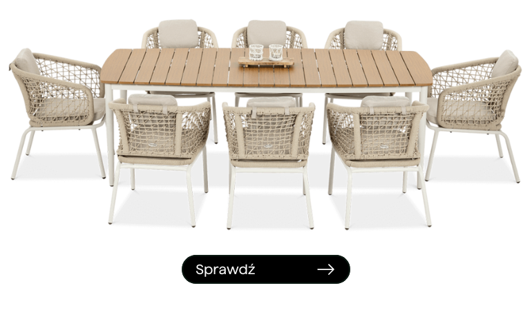 Zestaw jadalniany ROMA DINNING 8+1 Light Beige - FURRORE