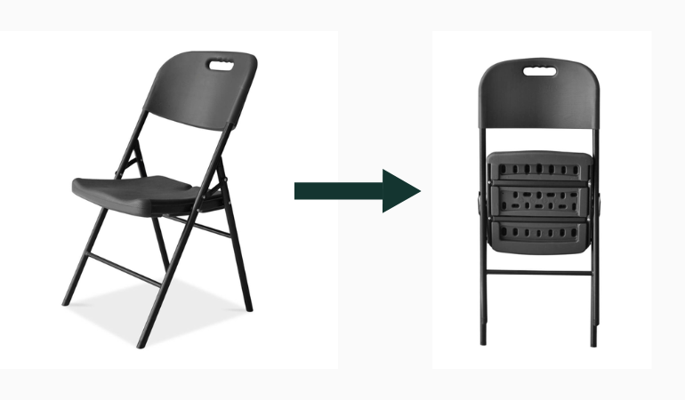 czarne składane krzesło cateringowe