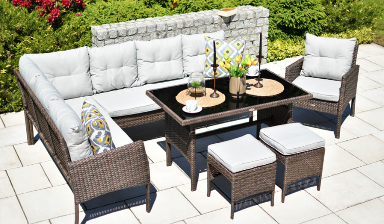 Narożnik z technorattanu CORTINA Brown