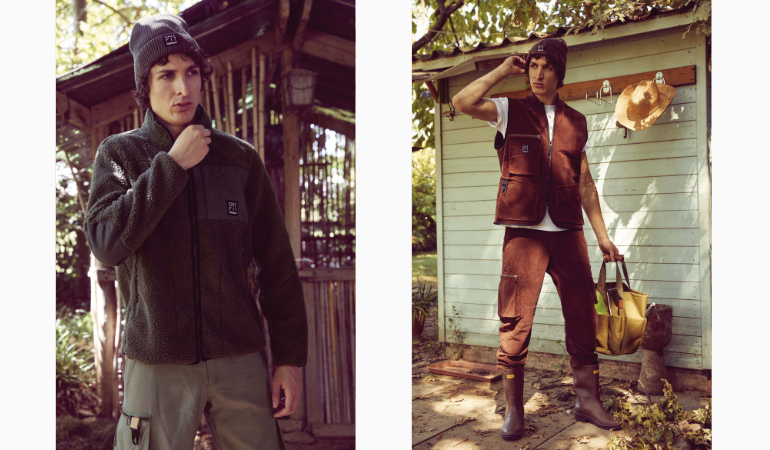 meżczyzna w odzieży ogrodowej na ziamę 