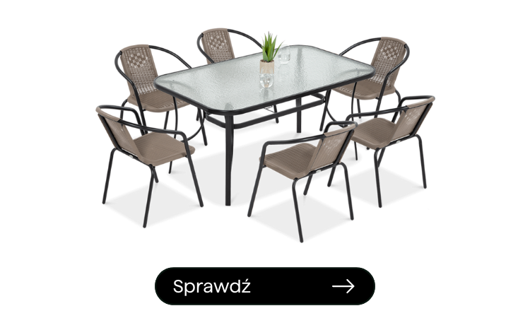 meble jadalaniane z dużym stołem i krzesłami w kolorze cappuccino, cena 759 zł