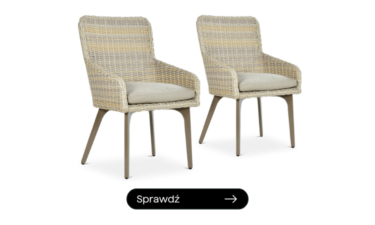 beżowe krzesła z technorattanu do ogrodu 