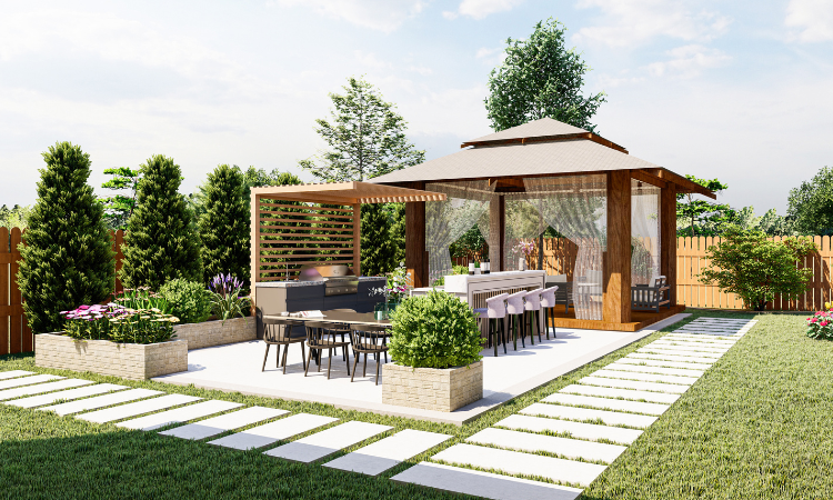 drewniana altana ogrodowa 