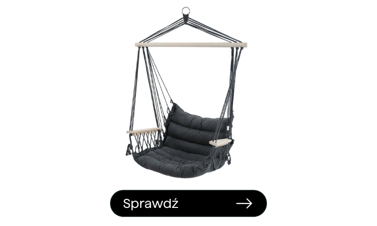 ogrodowy fotel wiszący hamakowy w kolorze ciemnoszarym