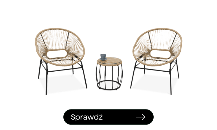 meble ogrodowe, balkonowe,tarasowe, dwa fotele i stolik kawowy 