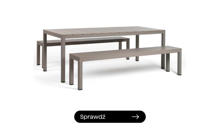 beżowa ławki i st&oacute;ł do ogr&oacute;dka restracyjnego z tworzywa sztucznego 