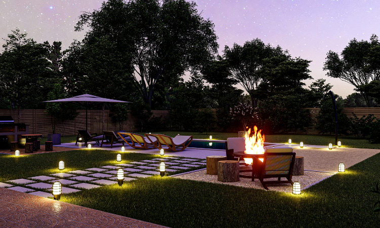 piekne oświetlenie w ogrodzie