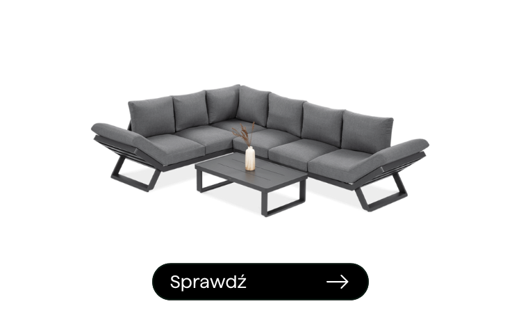 nowoczesny narożnik ogrodowy w kolorze antracytowym