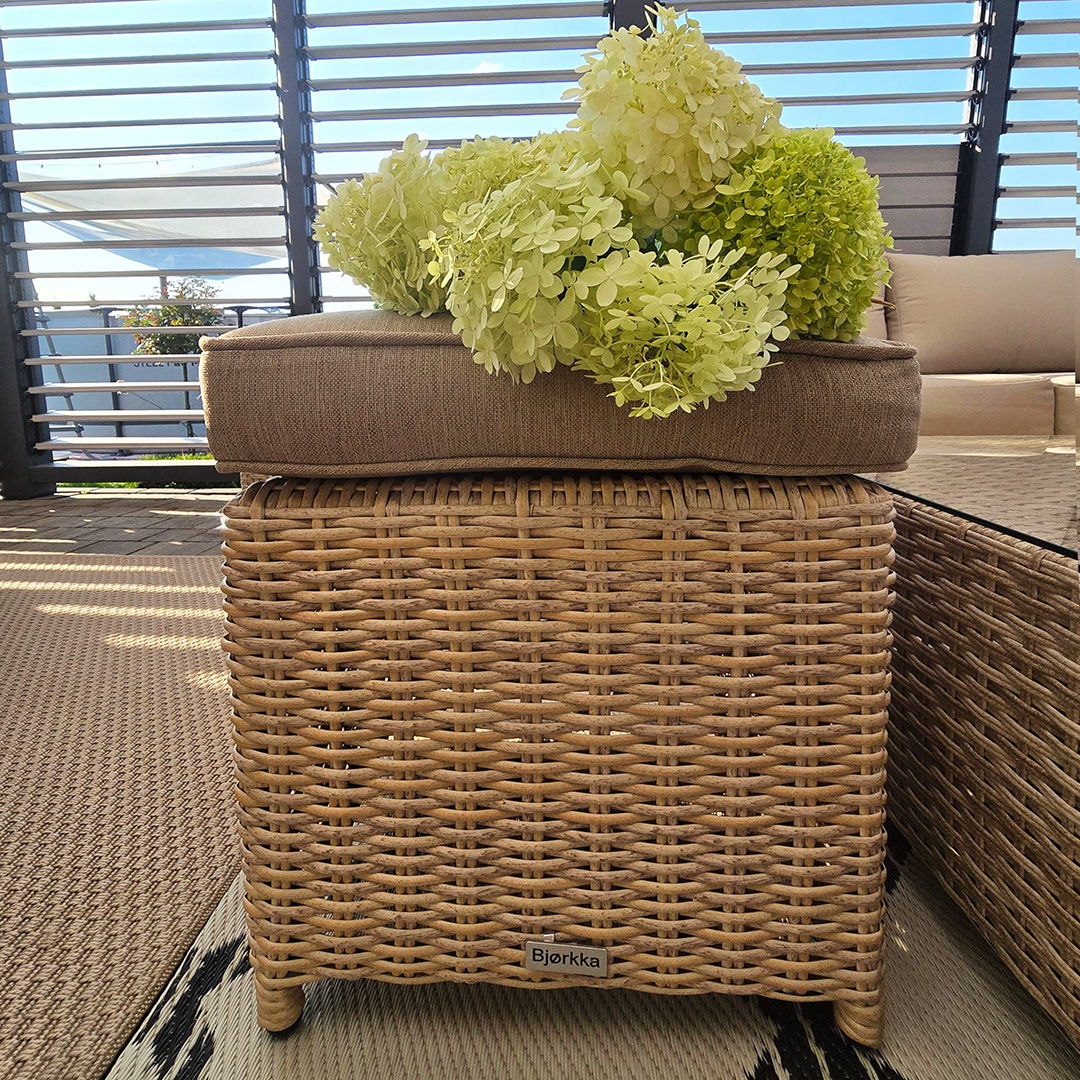 Aranżacja klienta z produktem Pufa TRIVENTO Beige