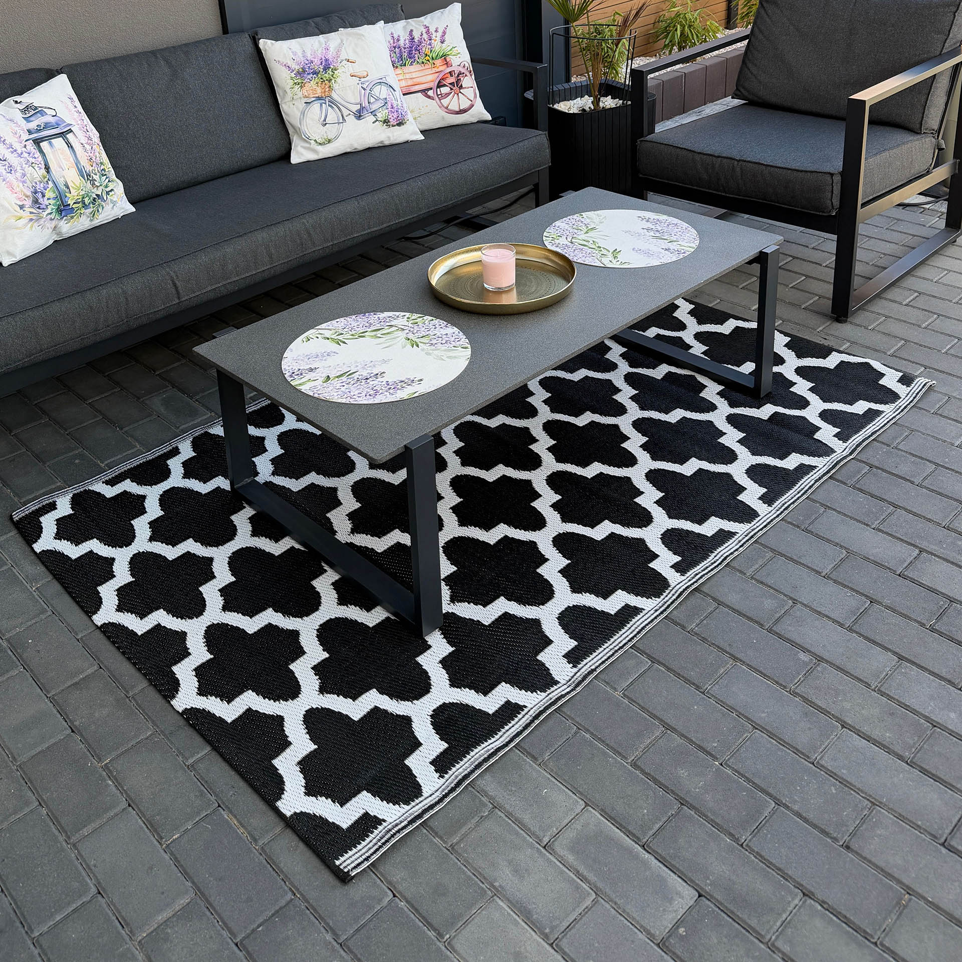Dywan na taras 120x180cm Agenda Black - MOODME zdjęcie realizacji 4