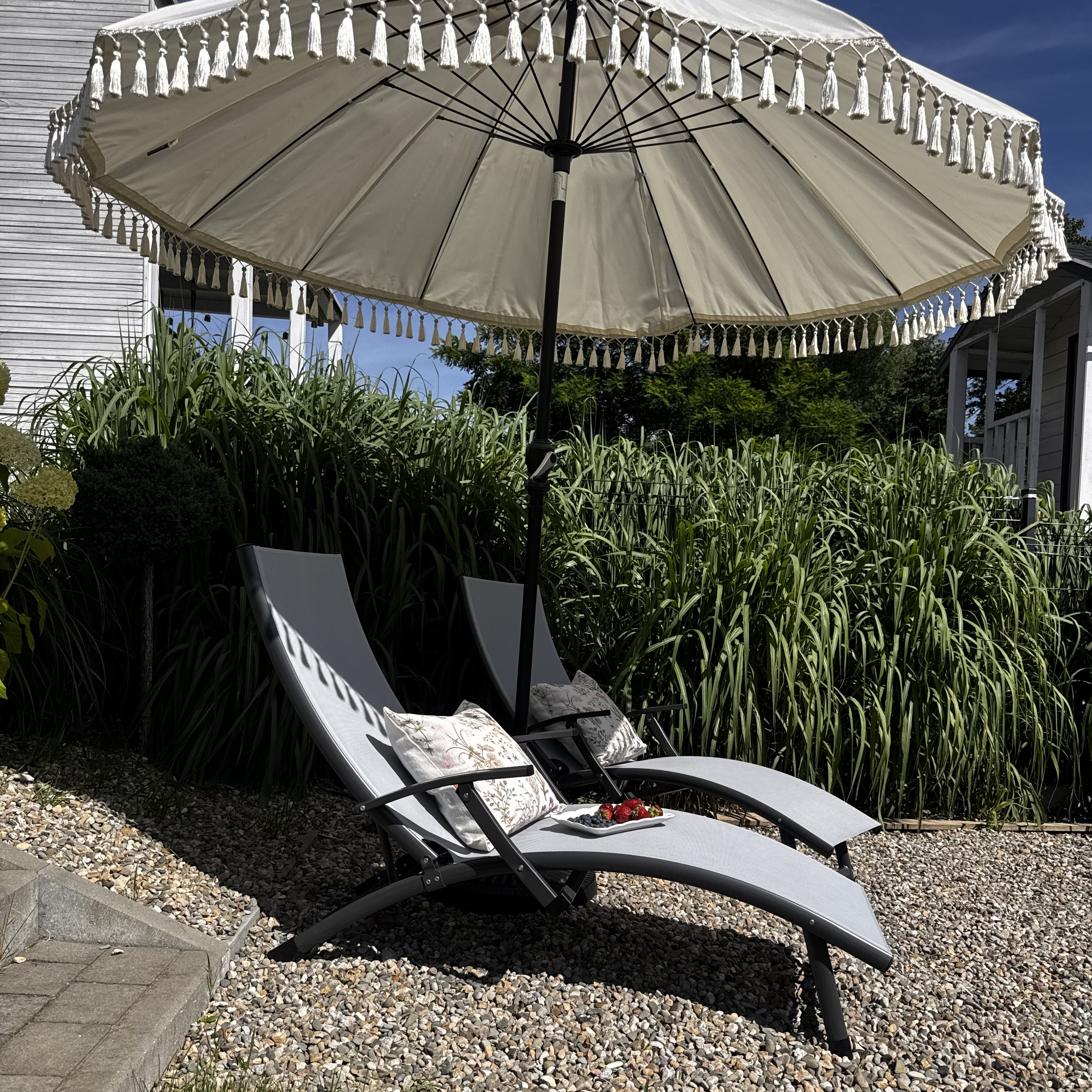Leżak ogrodowy aluminiowy RELAX Grey zdjęcie realizacji 6