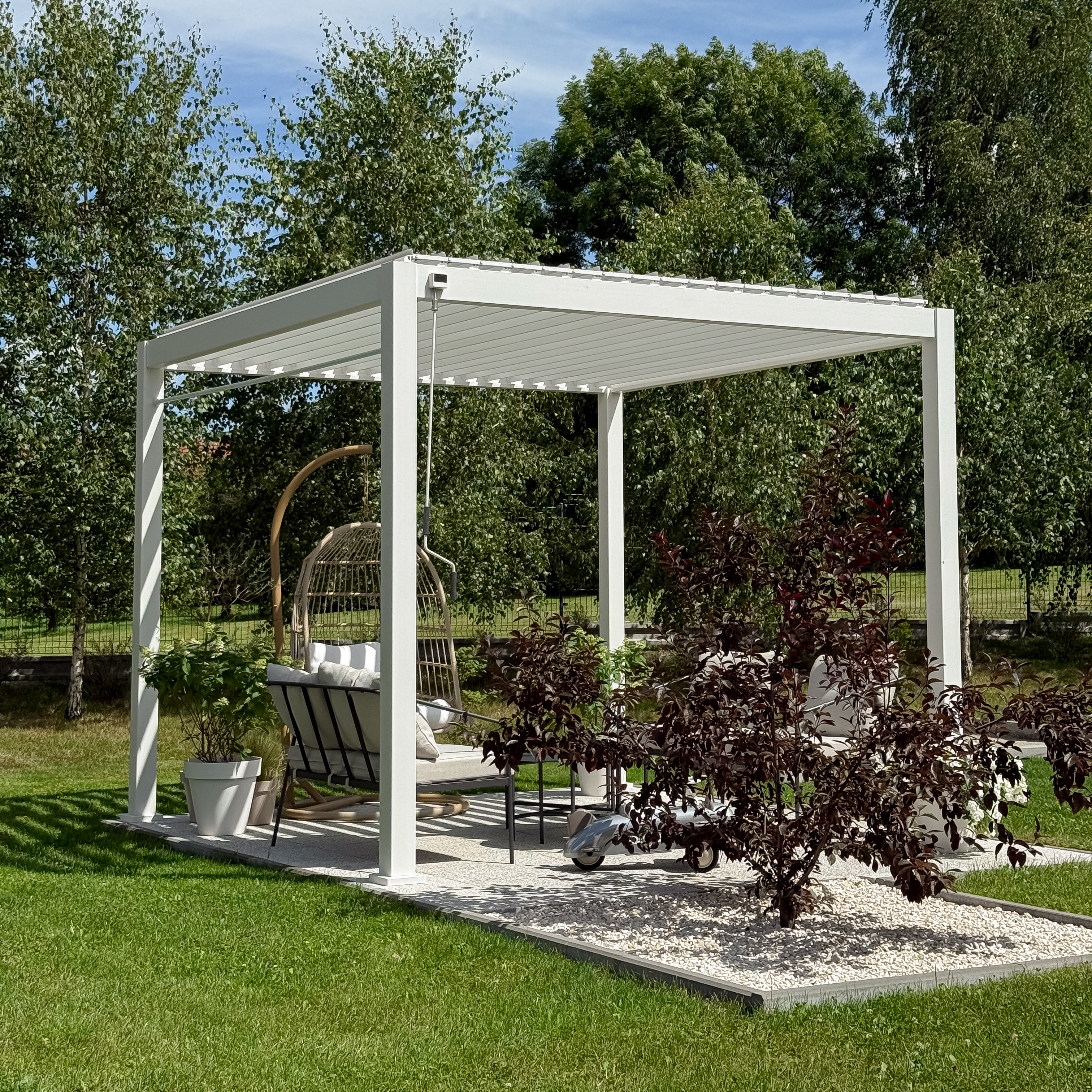 Pergola ogrodowa tarasowa 3x3 Premium White - Gutroof zdjęcie realizacji 2