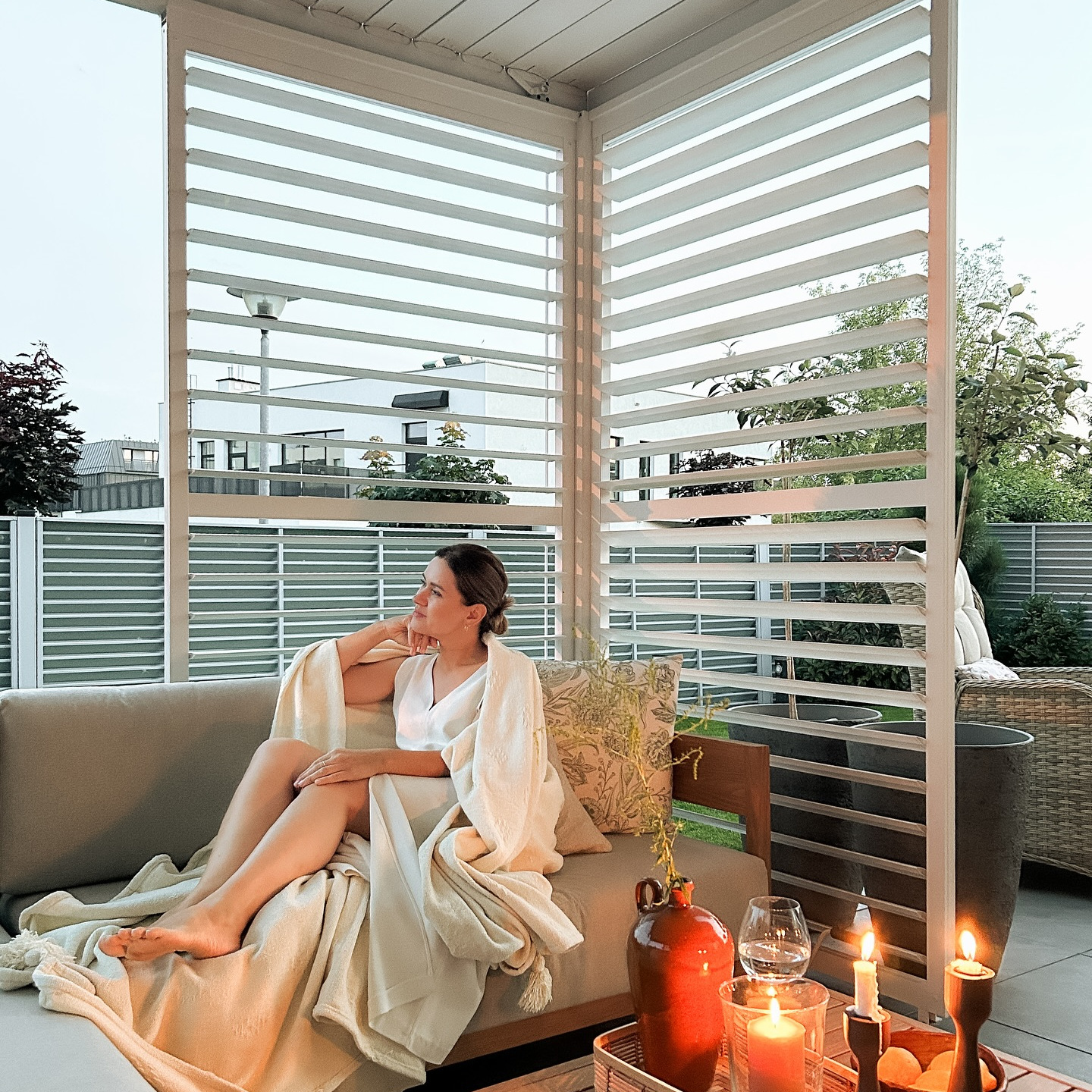Panel żaluzjowy od pergoli PREMIUM 4m, White - GUTROOF zdjęcie realizacji 5