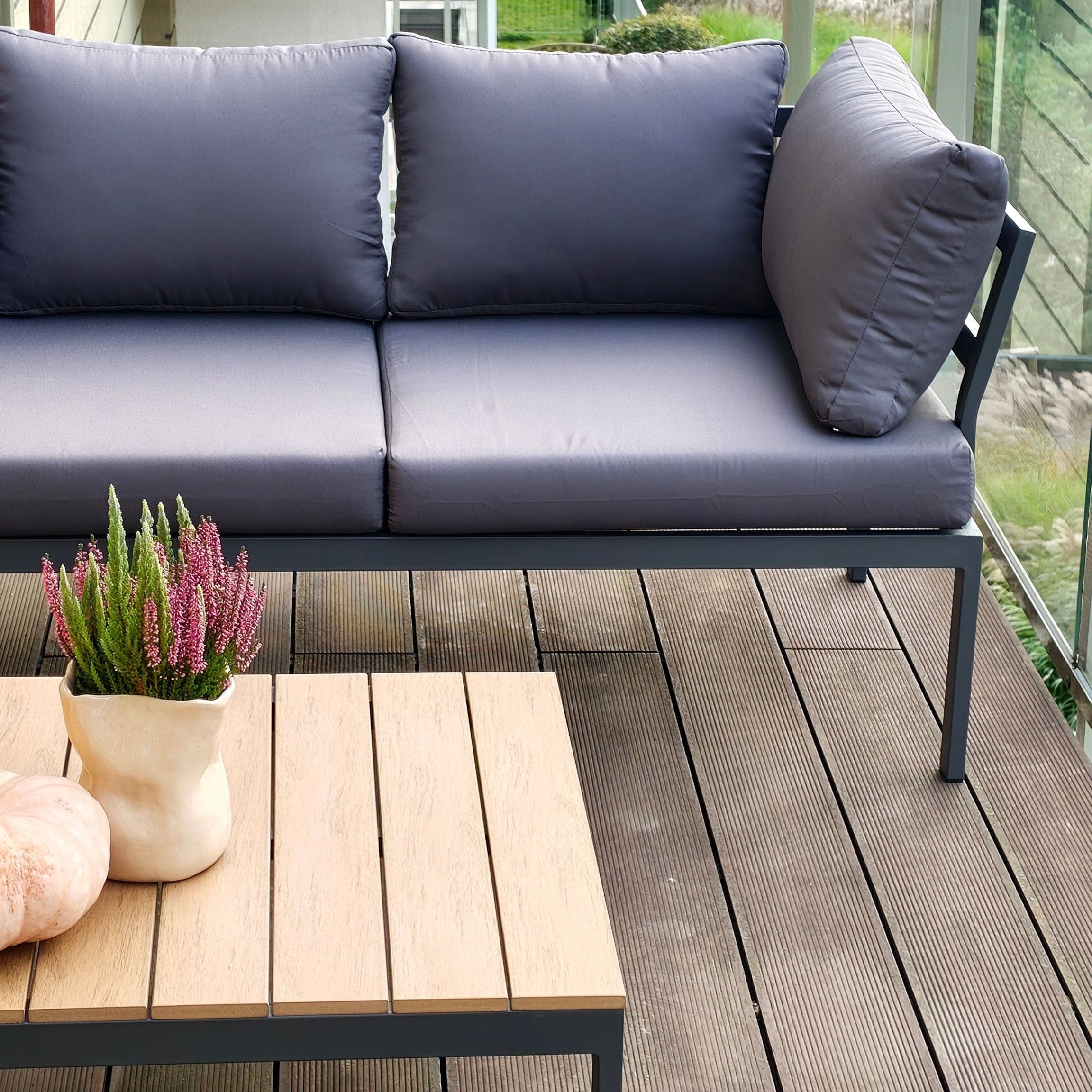 Sofa ogrodowa Java Dark Grey - Bjørkka zdjęcie realizacji 5