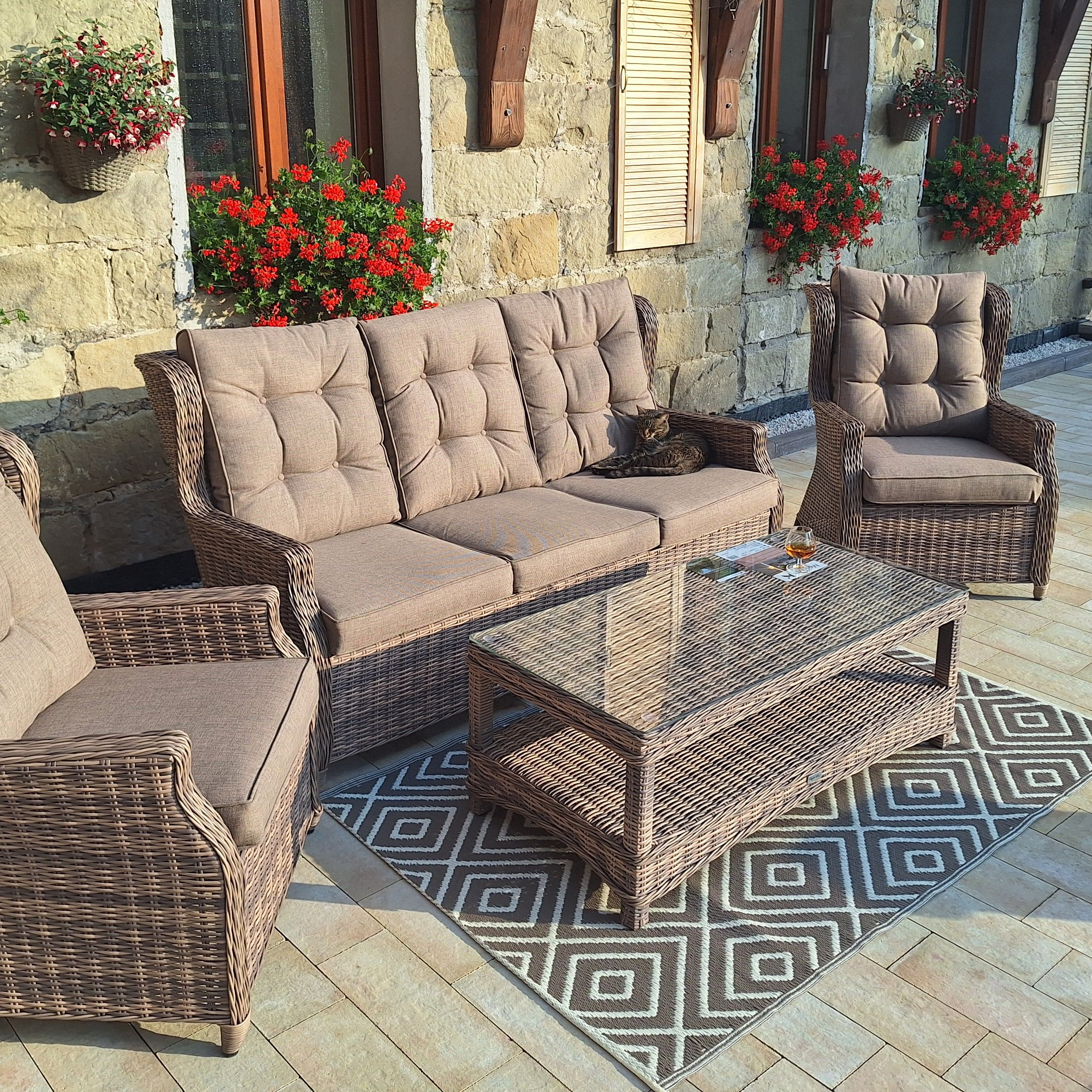 Zestaw technorattanowy TRIVENTO 3 Brown zdjęcie realizacji 12