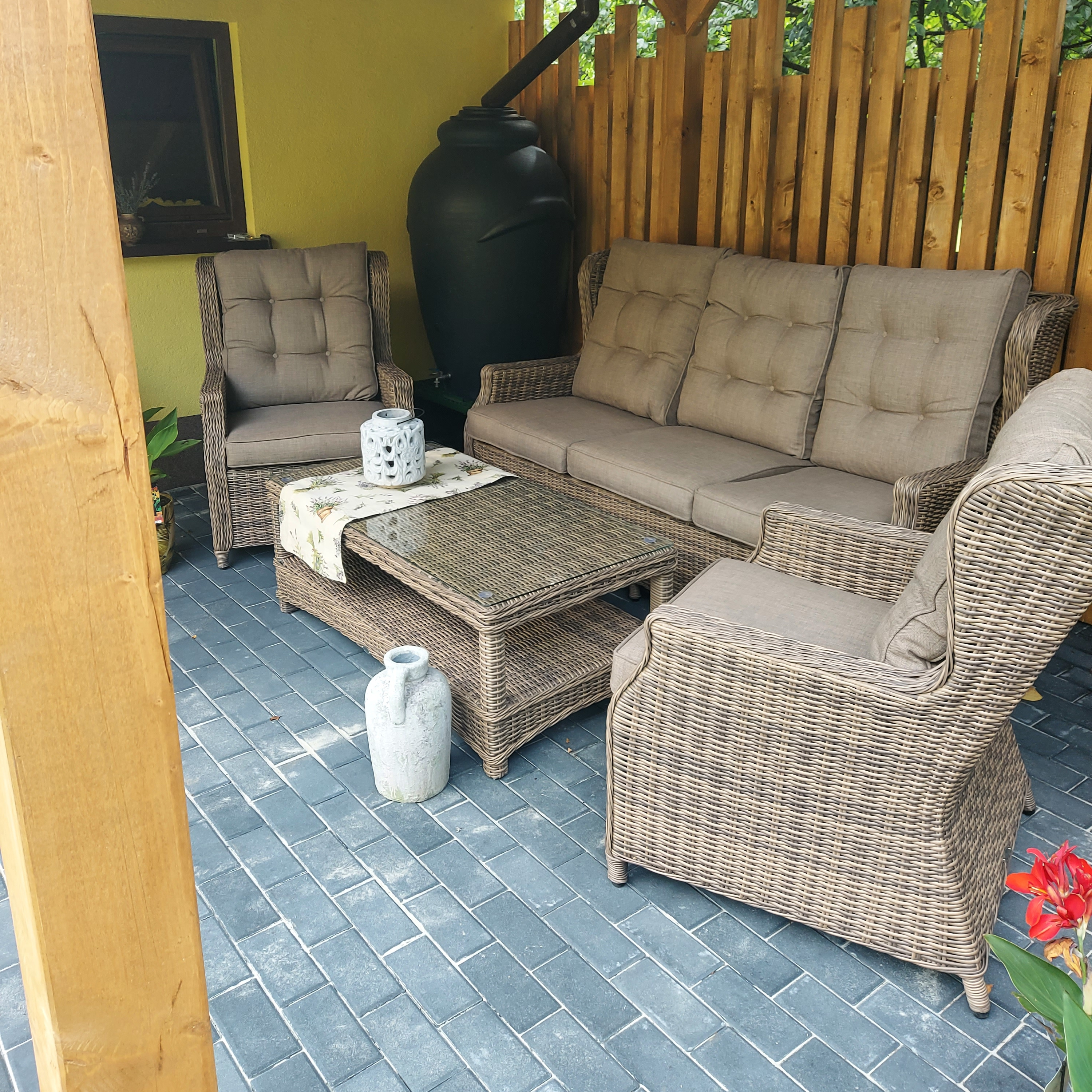 Zestaw technorattanowy TRIVENTO 3 Brown zdjęcie realizacji 7