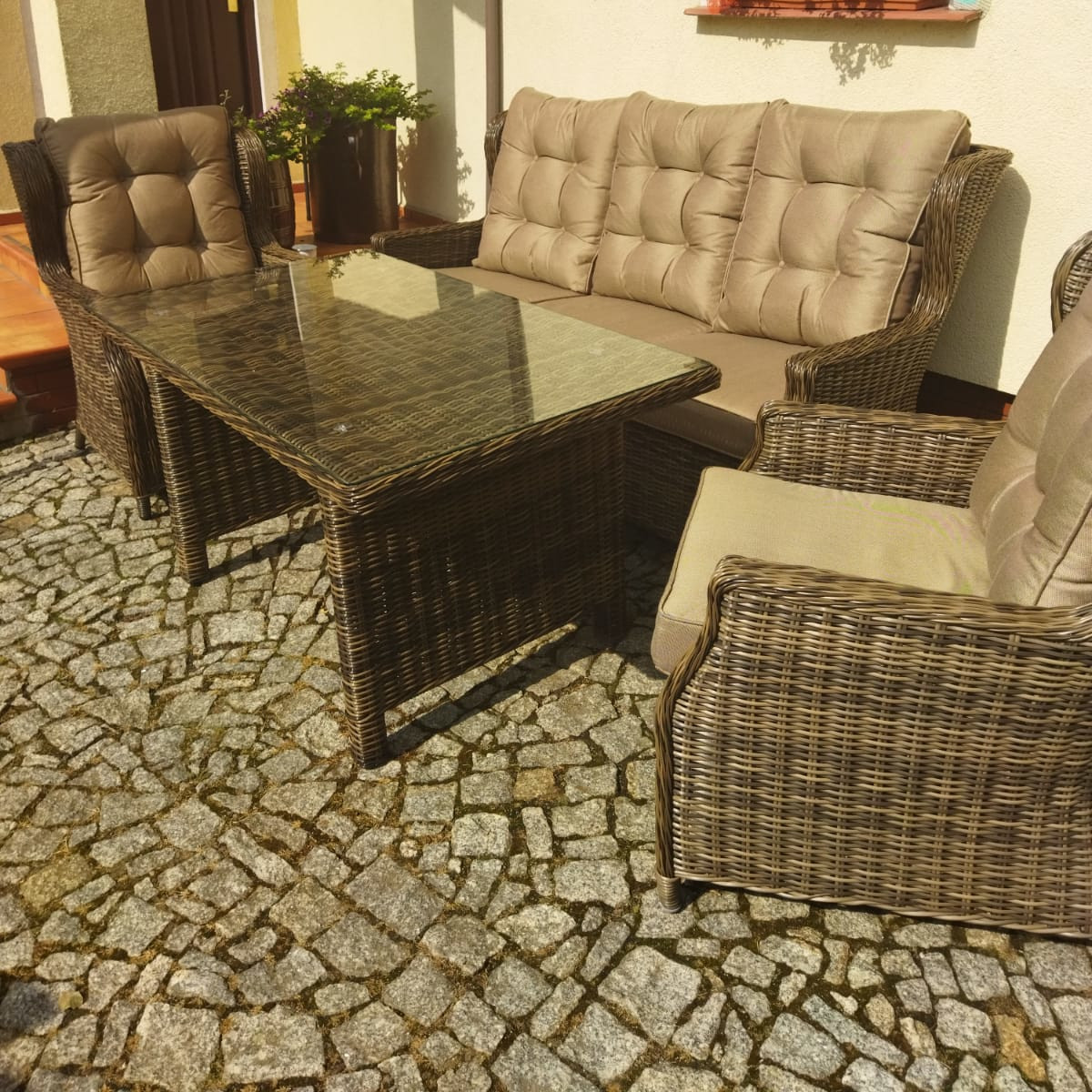 Meble technorattanowe TRIVENTO DINING 3 Brown zdjęcie realizacji 3