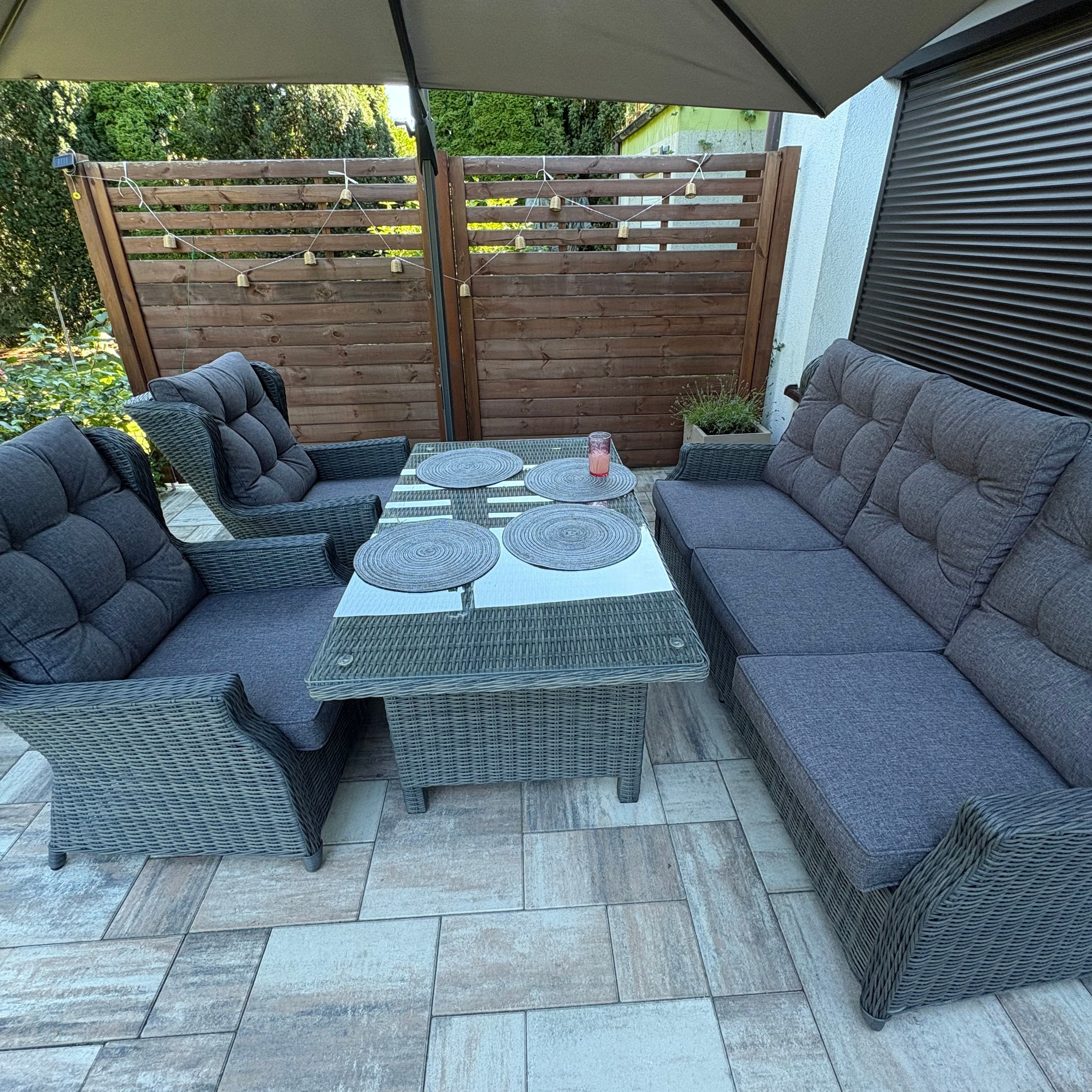 Meble technorattanowe TRIVENTO DINING 3 Dark Grey zdjęcie realizacji 2