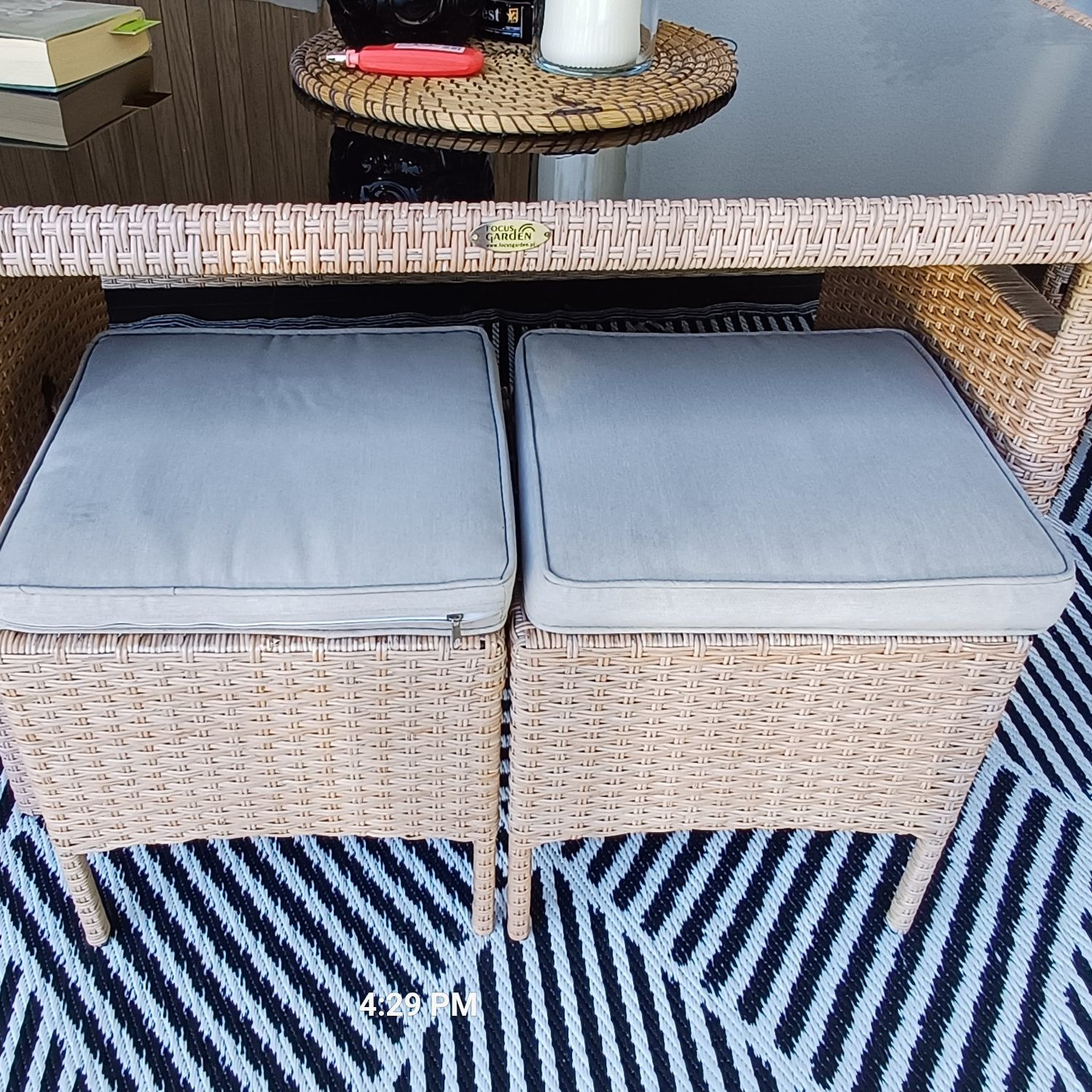 Zestaw technorattanowy CORTINA + PUFY Beige zdjęcie realizacji 6